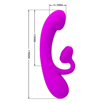PRETTY LOVE - SINCERE SILICONE CLITORAL VIBRATOR AND SUCKER PURPLE