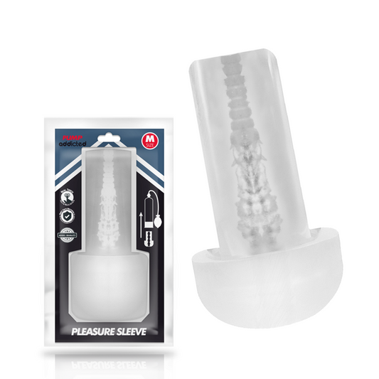 PUMP ADDICTED - PLEASURE SLEEVE MASTUBADOR SIZE M