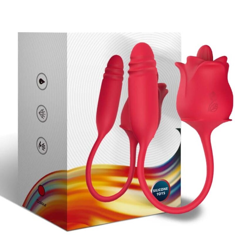 ARMONY - 3-IN-1 PINK, STIMULATOR, SUCTION AND UP&DOWN WITH RED TAIL