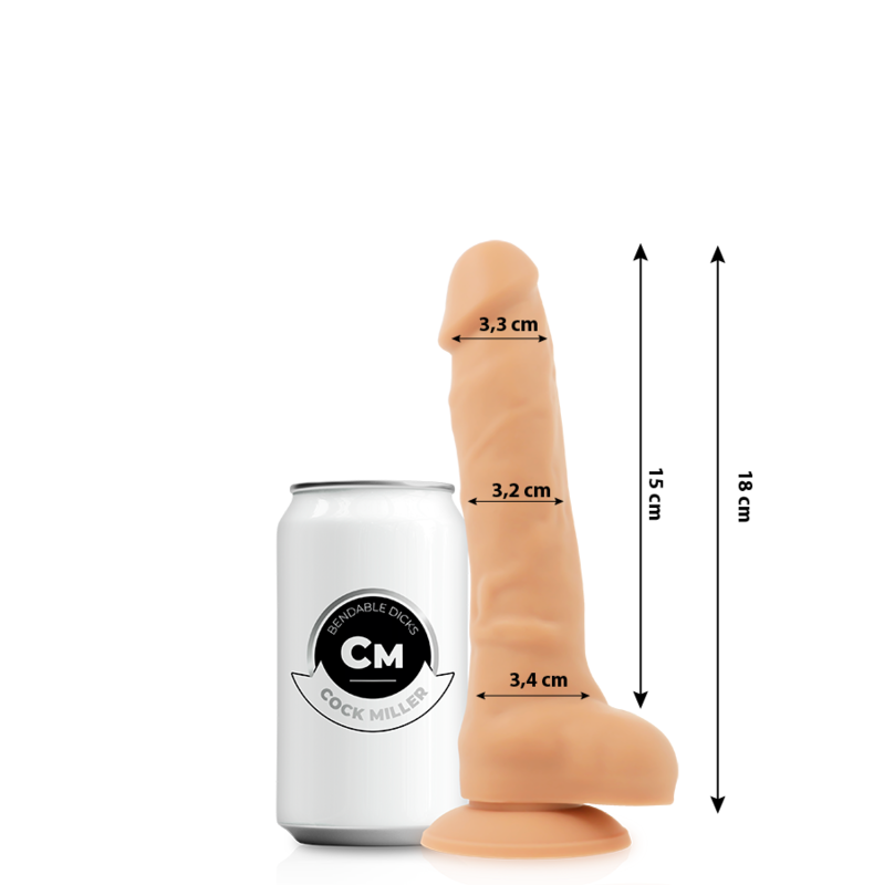 COCK MILLER - DILDO REALISTIC SILICONE DENSITY ARTICULABLE FLESH 18 CM