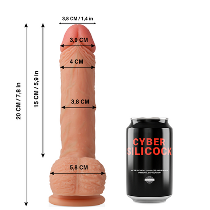 CYBER SILICOCK - FREEMAN ULTRA REALISTIC SOFT LIQUID SILICONE 20 CM -O- 3.8 CM