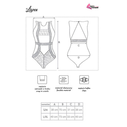 LIVCO CORSETTI FASHION - LIXPEN LC 90612 BODY BLACK L/XL