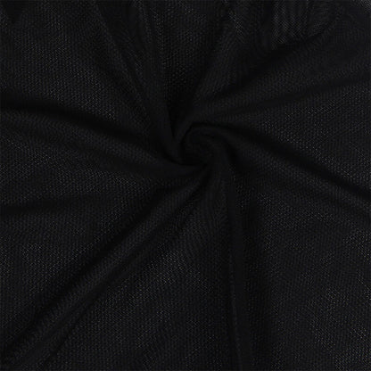 SUBBLIME - BABYDOLL TULLE FABRIC WITH LACE AND FLOWER DETAIL BLACK S/M