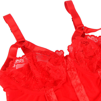 SUBBLIME - TEDDY WITH GARTER STRAP DETAIL CHEST RED L/XL