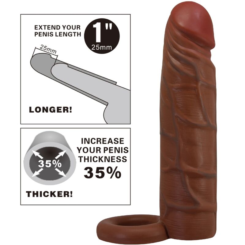 PRETTY LOVE - MANGA PENIS KAILE COM EXTENSÃO DE 2,5 CM MULATO