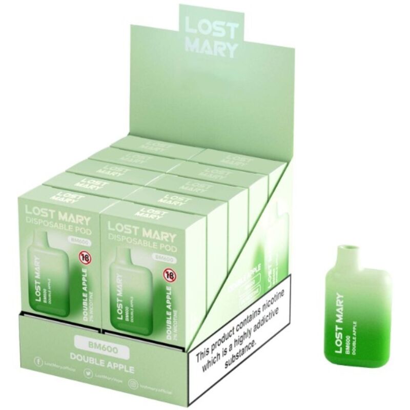 LOST MARY - BM600 VAPER NICOTINA 2% DESECHABLE SABOR DOBLE MANZANA