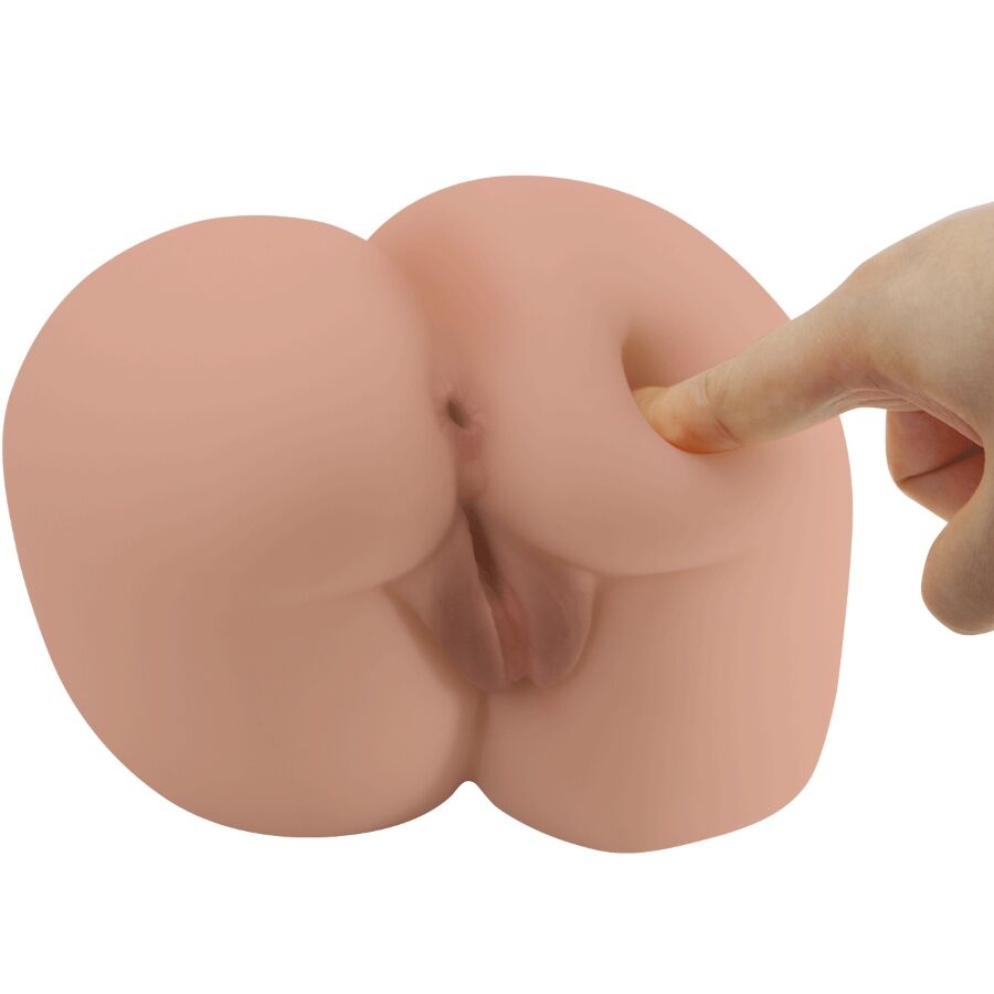 CRAZY BULL - BERNACE TRASERO VIBRADOR CON VAGINA Y ANO REALÍSTICO NATURAL CONTROL REMOTO