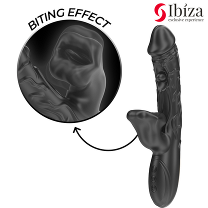 IBIZA - VIBRADOR Y ESTIMULADOR DE CLÍTORIS CON EFECTO BESOS Y ROTACIÓN