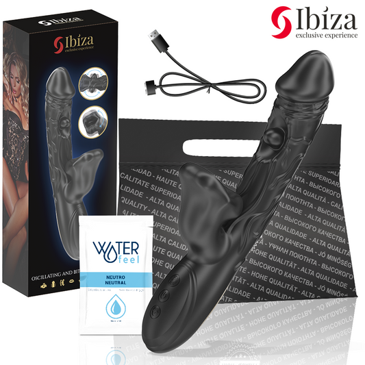 IBIZA - VIBRADOR Y ESTIMULADOR DE CLÍTORIS CON EFECTO BESOS Y ROTACIÓN