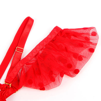 SUBBLIME - 957506 CONJUNTO SUJETADOR Y LIGA DE ENCAJE ROJO S/M