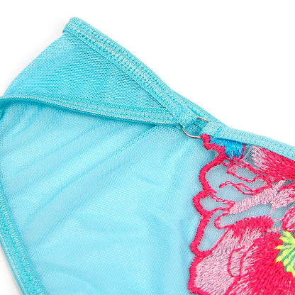 SUBBLIME - 957650 CONJUNTO SUJETADOR Y LIGUERO CON BORDADOS DE FLORES ROSAS L/XL
