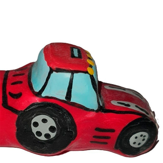 CONDOMERIE - PRESERVATIVO DECORATIVO PINTADO A MANO TRACTOR ROJO XL