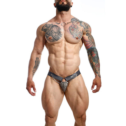 MOB - DNGEON JOCKSTRAP A PRESIÓN GRIS TALLA ÚNICA