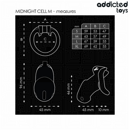 ADDICTED TOYS LOCKED - MINDNIGHT CELL JAULA PARA PENE TALLA M