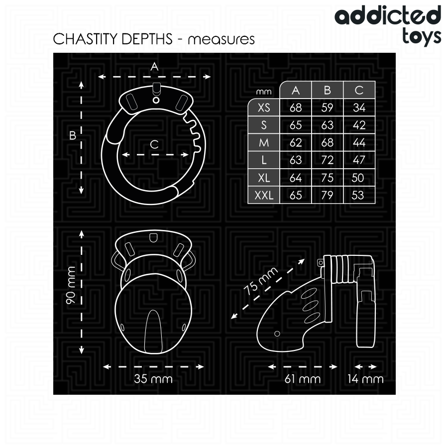 ADDICTED TOYS LOCKED - CHASTITY DEPTHS JAULA PARA PENE 7,5 CM