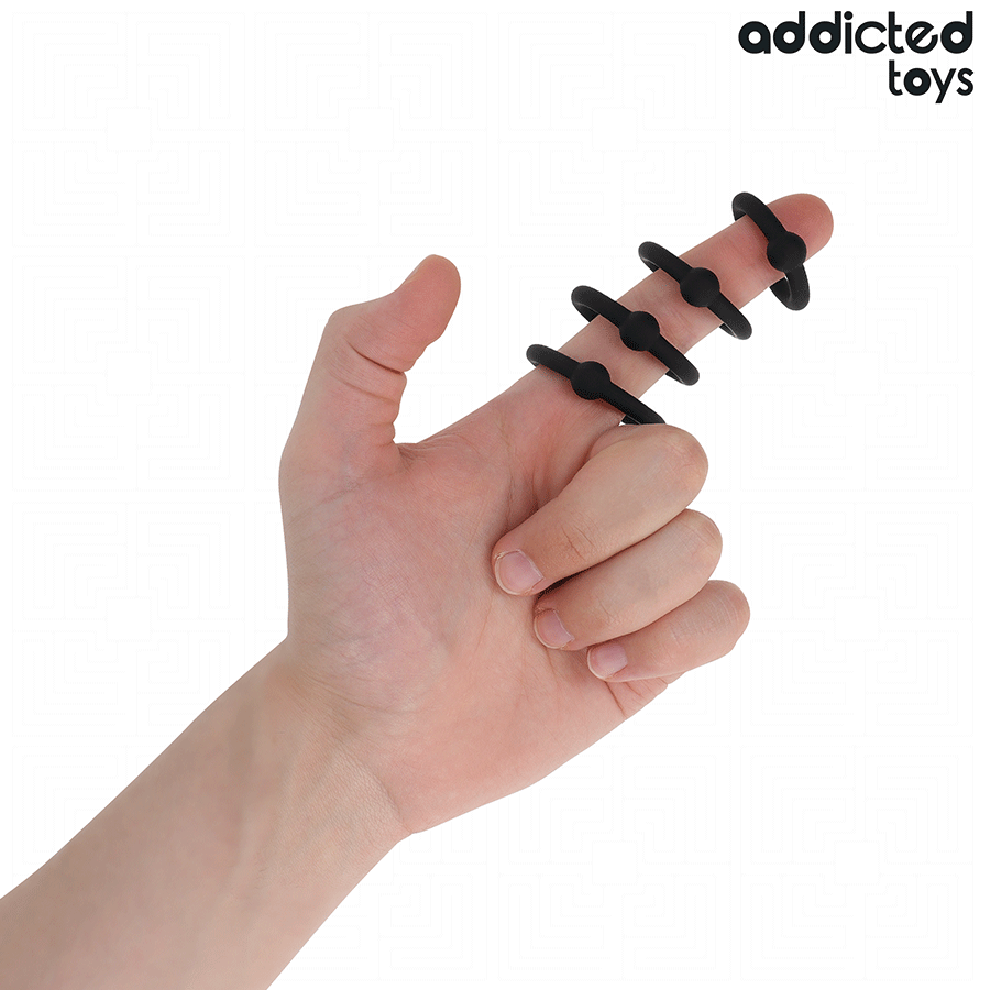 ADDICTED TOYS - SET ANILLOS SILICONA DE PRESIÓN