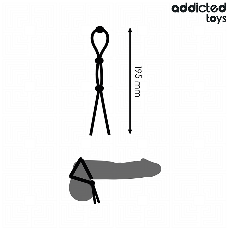 ADDICTED TOYS - CUERDA SILICONA PARA EL PENE DE LAZO TRIPLE