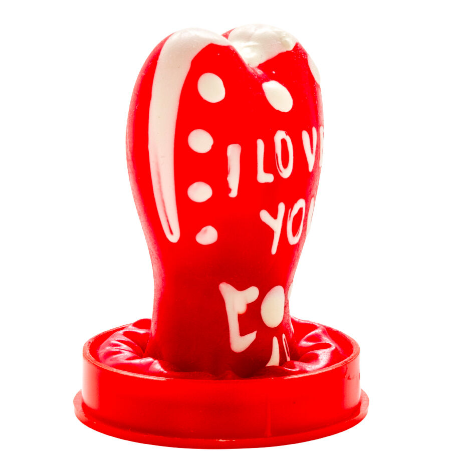 CONDOMERIE - RĘCZNIE MALOWANE NOWOŚCI PREZERWATYWY SERCE - KOCHAM CIĘ MODEL 1