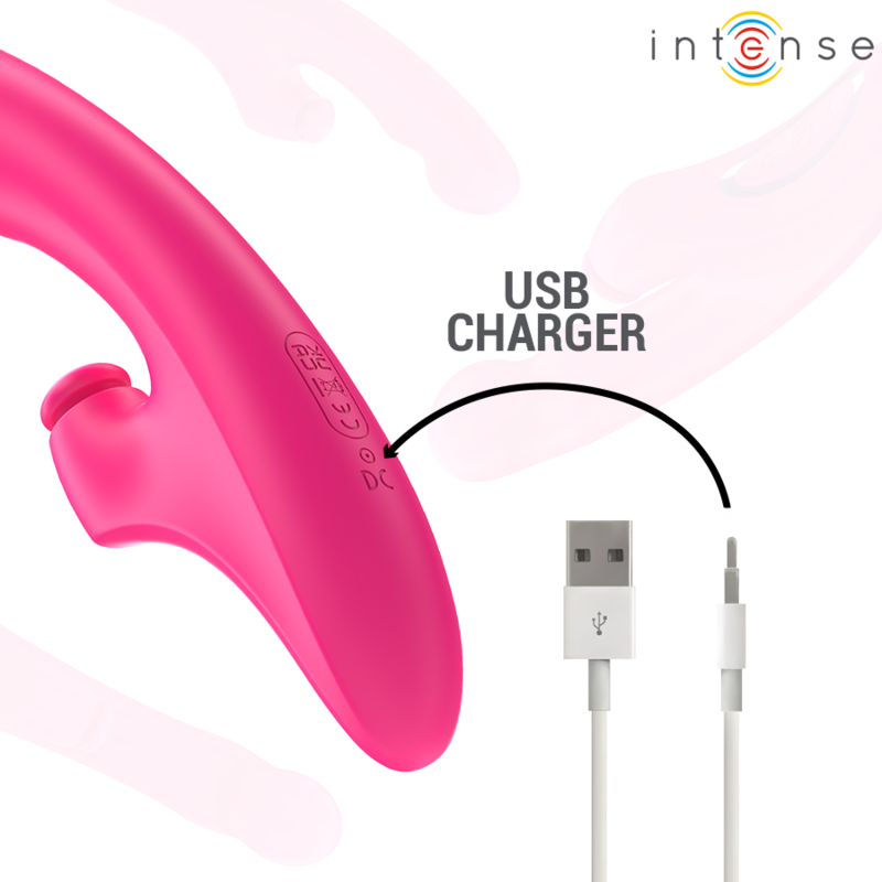 INTENSE - VIBRATORE EMI 13,5 CM MULTIFUNZIONE 3 IN 1 10 VIBRAZIONI ROSA