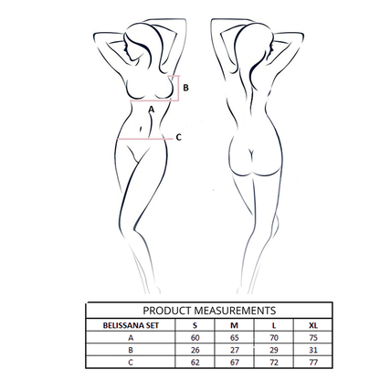 PASSION - BELISSANA SET SUJETADOR + TANGA AZUL S/M