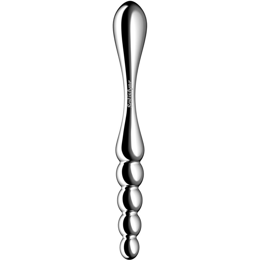 SATISFYER - STAR FORCE 1 GODEMICHET DOUBLE EN ACIER INOXYDABLE