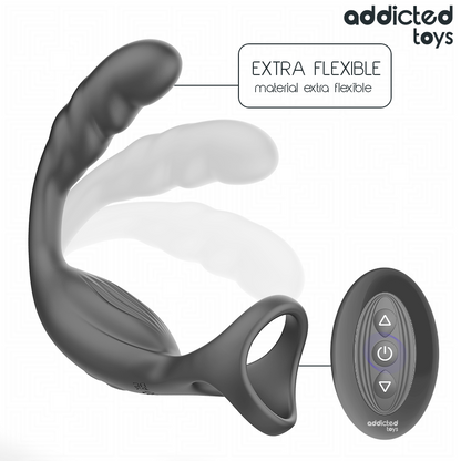 ADDICTED TOYS - ANILLO DOBLE VIBRADOR PROSTÁTICO CONTROL REMOTO