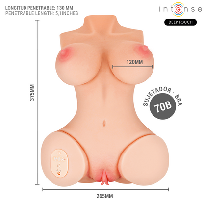 INTENSE DEEP TOUCH - VERO TORSO WAGINA Z SSANIEM, CIEPŁEM, WIBRACJĄ I EFEKTAMI GŁOSOWYMI L 5,5 KG