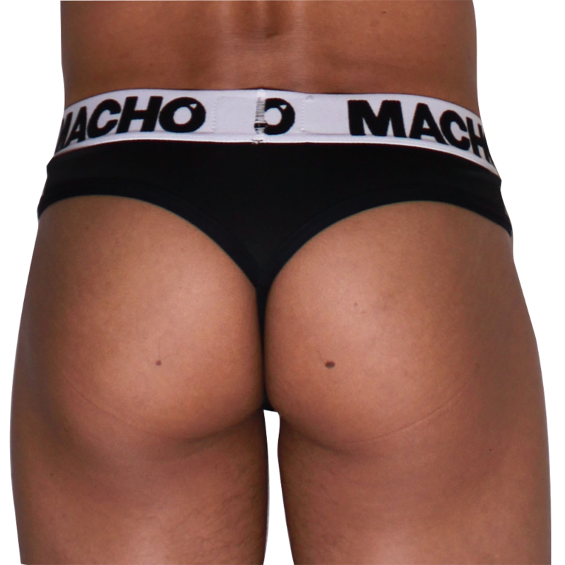 MACHO - MTG002  BLACK/BLACK THONG XL