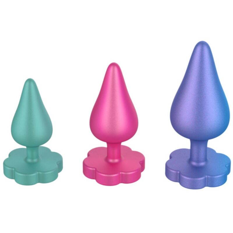 ROMP - ZESTAW DO TRENINGU ANALNEGO LUSTER S/M/L Z PODSTAWĄ W KSZTAŁCIE KWIATU