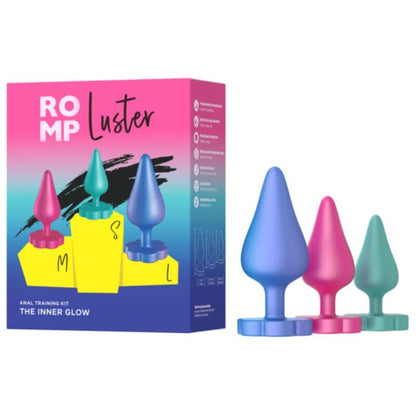 ROMP - ZESTAW DO TRENINGU ANALNEGO LUSTER S/M/L Z PODSTAWĄ W KSZTAŁCIE KWIATU