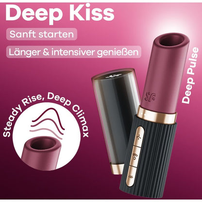 SATISFYER - DEEP KISS WAVE ESTIMULADOR DE CLITÓRIS GARNET / PRETO