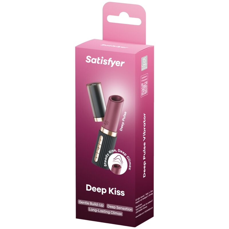 SATISFYER - DEEP KISS WAVE ESTIMULADOR DE CLITÓRIS GARNET / PRETO
