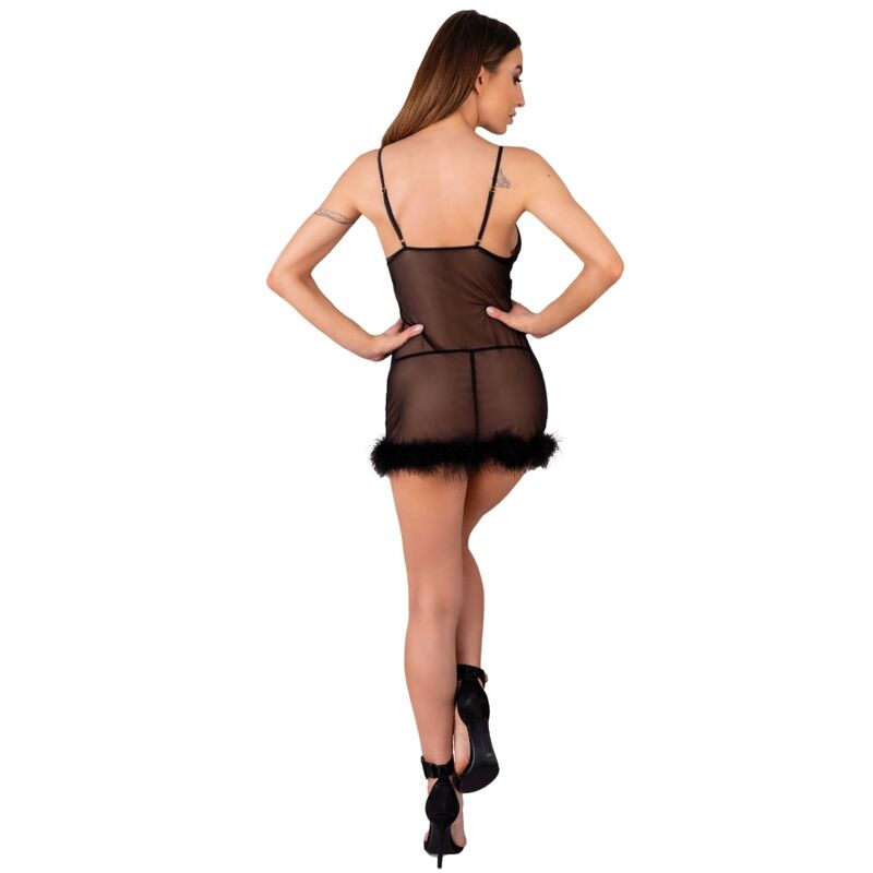 LIVCO CORSETTI FASHION - ZERUNAM SET BABYDOLL + BLACK THONG L/XL