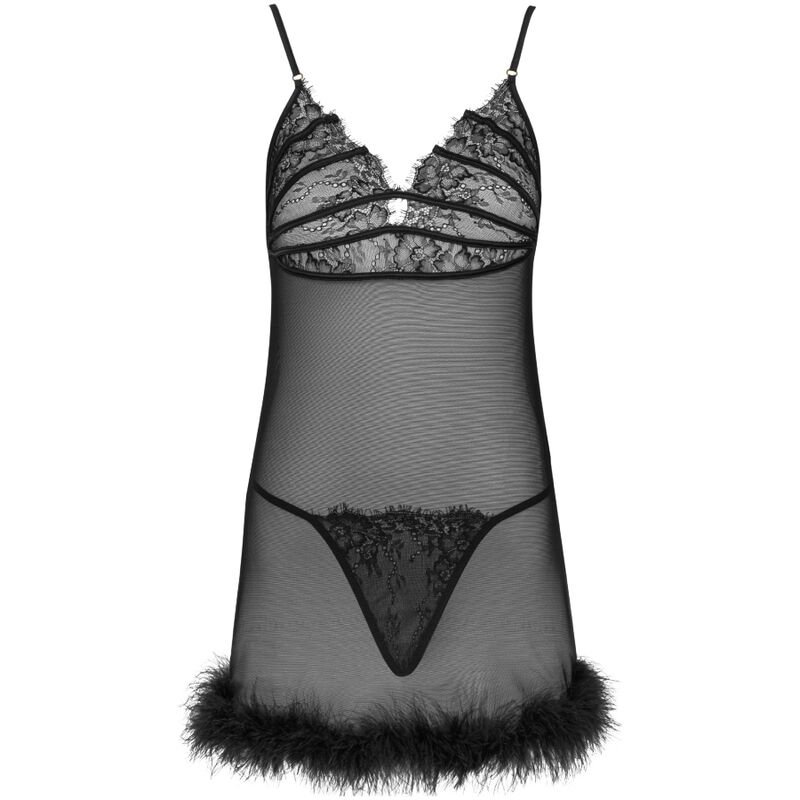 LIVCO CORSETTI FASHION - ZERUNAM SET BABYDOLL + BLACK THONG L/XL