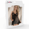 SUBBLIME - BABYDOLL WHITE FLORAL LACES PURPLE L/XL